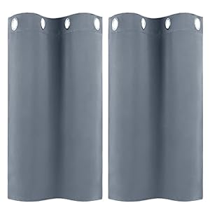 PiccoCasa 2er Set Grau Scheibengardine Kurzstore