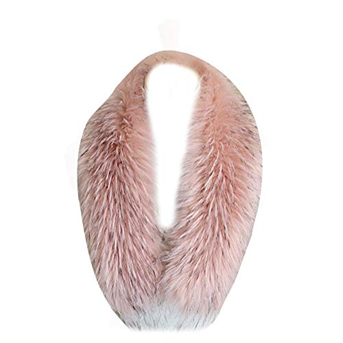 75CM Womens Mens Faux Fur Collar for Hooded Coat Jacket,Red Wine