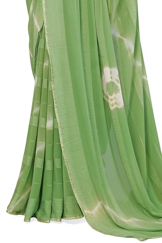 Image of MIRCHI FASHION Women Saree Shibori Print Chiffon | Elegant Festive and Functional Sari for All-Day Comfort with Matching Blouse