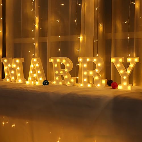 WYFCR wedding Sign Decorative LED Illuminated Letter Lights Marry Signs, Illuminated Marquee Sign, Neon Light Up Letters