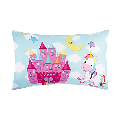 Everyday Kids 2-Pack Standard Size Pillowcases Fit Pillows 20 X 26” -100% Soft Breathable Microfiber - Perfect For Toddler Little Girl Twin/Full Size Bed - Unicorn #TOP2