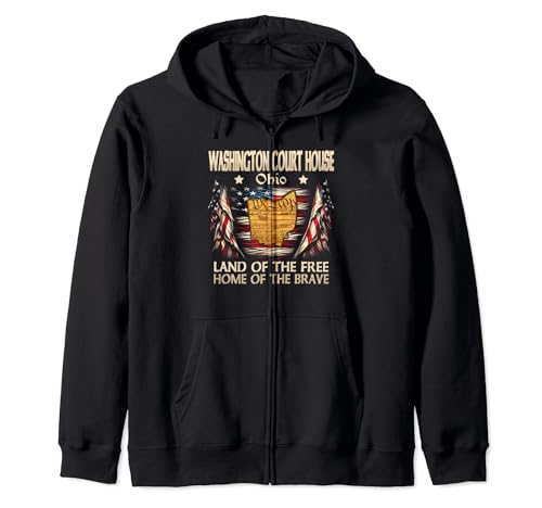 Washington Court House Ohio USA Flag 4th Of July Zip Hoodie