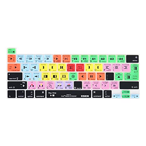 XSKN Avid Media Composer �C���O���b�V���V���R���V���[�g�J�b�g�L�[�{�[�h�J�o�[�X�L�� �^�b�`�o�[���f�� 2019 MacBook Pro 16�C���` A2141 2020 MacBook Pro 13.3�C���` A2251 A228