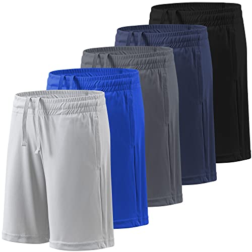 Balennz Boy's Athletic Shorts Kids Youth Quick Dry Active Performance Basketball Shorts With Pockets Elastic Waistband Large #TOP12