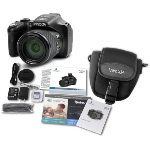 Minolta Pro Shot 20MP Digital Camera – 67x Optical Zoom, Full 1080p HD Video, Optical Image Stabilization, Wi-Fi, 3-inch Articulating LCD Screen, 27 Scene Modes – Includes 16GB SD Card (Black) by Minolta - Image 2