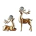 Desktop-Skulptur Hirsche Skulptur Weißes Rotwild Statue Harz Sitzte Rehe skulptur Wohnzimmer Weinkabinett Modell Zimmer Zwei Teil Hochzeit Geschenk (Color : Gold)