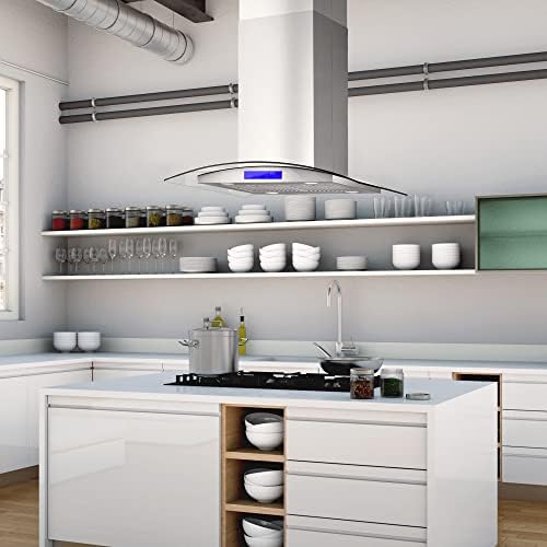 30 in. Lumin Coll 380 CFM Ducted Island Range Hood, LED, Stainless Steel - 1
