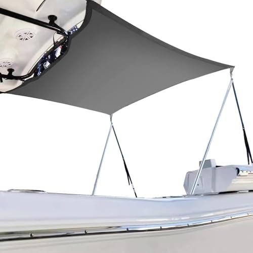 STenkl-D T Top Sun Shade Extension Kit Boat Sun Shade 800D Polyester Waterproof and UV Resistant Material with Stainless Steel Telescopic Shade Poles Gray Size2:A=59B=59C=47