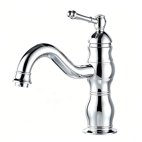 kisimixer Robinet Lavabo Rétro, Pivotant à 360° Robinet Salle de Bain, Monocommande Mitigeur...