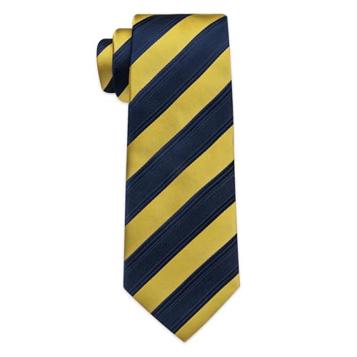 Image of YourTies Striped Ties for Men Classic Woven Silk Necktie with Handkerchief Cufflinks Set Formal Business Party Wedding