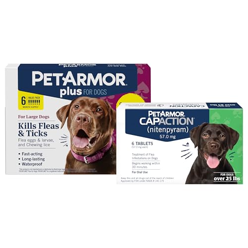 Image of PetArmor Plus Large Dog 6ct (45-88 lbs) + PetArmor CapAction Large Dog 6ct (25+ lbs) Treat and Prevent Bundle - Fast Acting and Long Lasting Flea and Tick Care