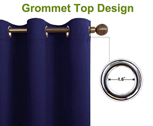 Image of Comfy Home Fabric Solid Grommet Curtain, 9 Feet, Blue, Pack of 2
