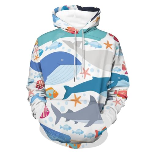 Pull dauphin requin-baleine à capuche pour vos sorties décontractées