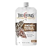 TRES COCINAS Ancho & Pasilla Pepper Paste| Great for Sauces, Salsas, Marinades, Cocktails, Desserts | Authentic Pepper Pastes for Chefs| 7oz, Pack of 6, Twist to Close Pouches