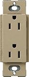 Lutron SCRS-15-TR-MS Satin Colors 15-Amp Tamper Resistant Receptacle, Mocha Stone