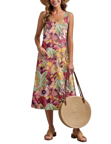 Zeagoo Sundresses for Women Casual Summer Beach Sleeveless Dress High