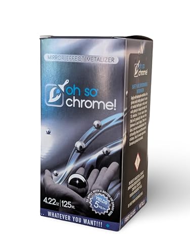 OH SO CHROME! - Professional Ceramic and Surface Chrome Mirror Effect and Metalizer Solution 125cc, Liquid Chrome Paint, Silver Mirror Paint for Metal, Covers 5 Square Meters