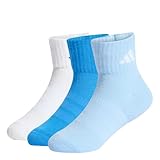 adidas Unisex Kinder CUSHIONED SPORTSWEAR ANKLE SOCKS 3 PAIR PACK, glow blue/white/ray blue, 34-36