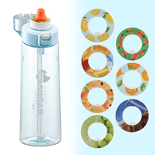 Ryoizen Sports Air Water Bottle-Air Water Bottle Flavour Pods Pack,BPA Free Tristan 650ml Starter up Set Drinking Bottles wit