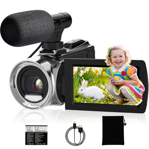 ISHARE 4K 48MP Digital Vlogging Camera for YouTube, Compact with Mic, Anti-Shake, Night Vision, Easy to Use for Beginners Kids Teens and Elderly