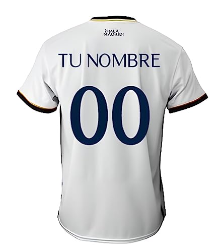 Real Madrid Camiseta Primera Equipación Personalizada con tú Nombre de la Temporada 2023-2024 - Replica Oficial con Licencia Oficial - Adulto (S)