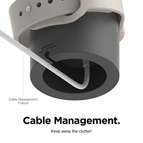 Elago W2 Charger Stand Compatible With Apple Watch Series Ultra/8/Se2/7/6/Se/5/4/3/2/1 (49Mm, 45Mm, 44Mm, 42Mm, 41Mm, 40Mm, 38Mm), Durable Silicone, Compatible With Nightstand Mode (Dark Grey) #TOP4