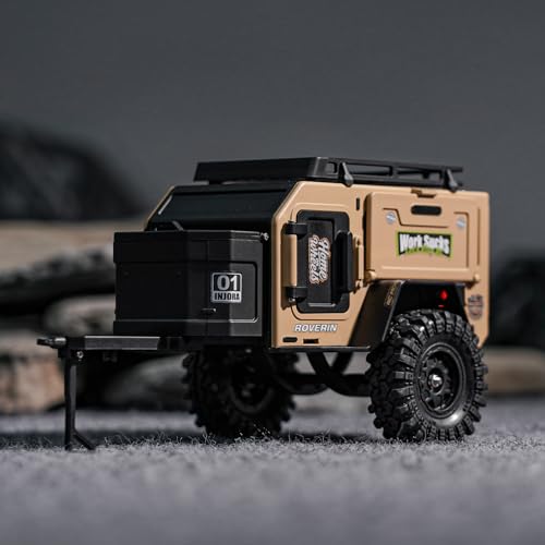 INJORA Off-Road Camping Trailer for 1/18 1/24 RC Crawlers TRX4M SCX24 Upgrade(Sandy Taupe) by INJORA - Image 6