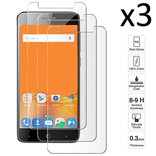 iGlobalmarket [3 Unidades Protector de Pantalla ZTE Blade A610, Vidrio Templado, sin Burbujas, Alta Definicion, 9H Dureza, Resistente a Arañazos