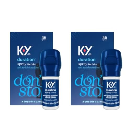 K-Y Duration Male Genital Desensitizer Spray to Last Longer, 36 Sprays/0.16 fl oz Made with delay lube for Men, 2 Pack
