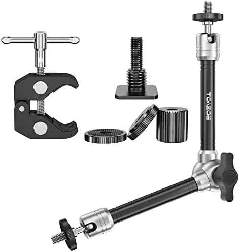 CLOUDSFOTO 11 Inch Adjustable Articulating Magic Arm & Super Clamp Compatible with DSLR Camera, LCD Monitor, Flash Light
