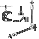 CLOUDSFOTO 11 Inch Adjustable Articulating Magic Arm & Super Clamp Compatible with DSLR Camera, LCD