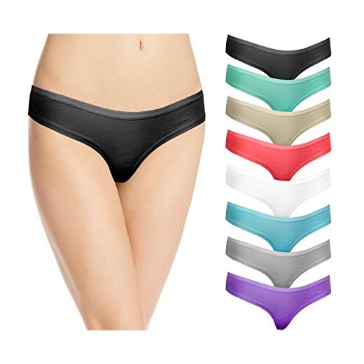 Cotton Whisper - Conjunto de 4 - 8 tangas de algodón, colores variados multicolor 8 Pack Multi-color Medium