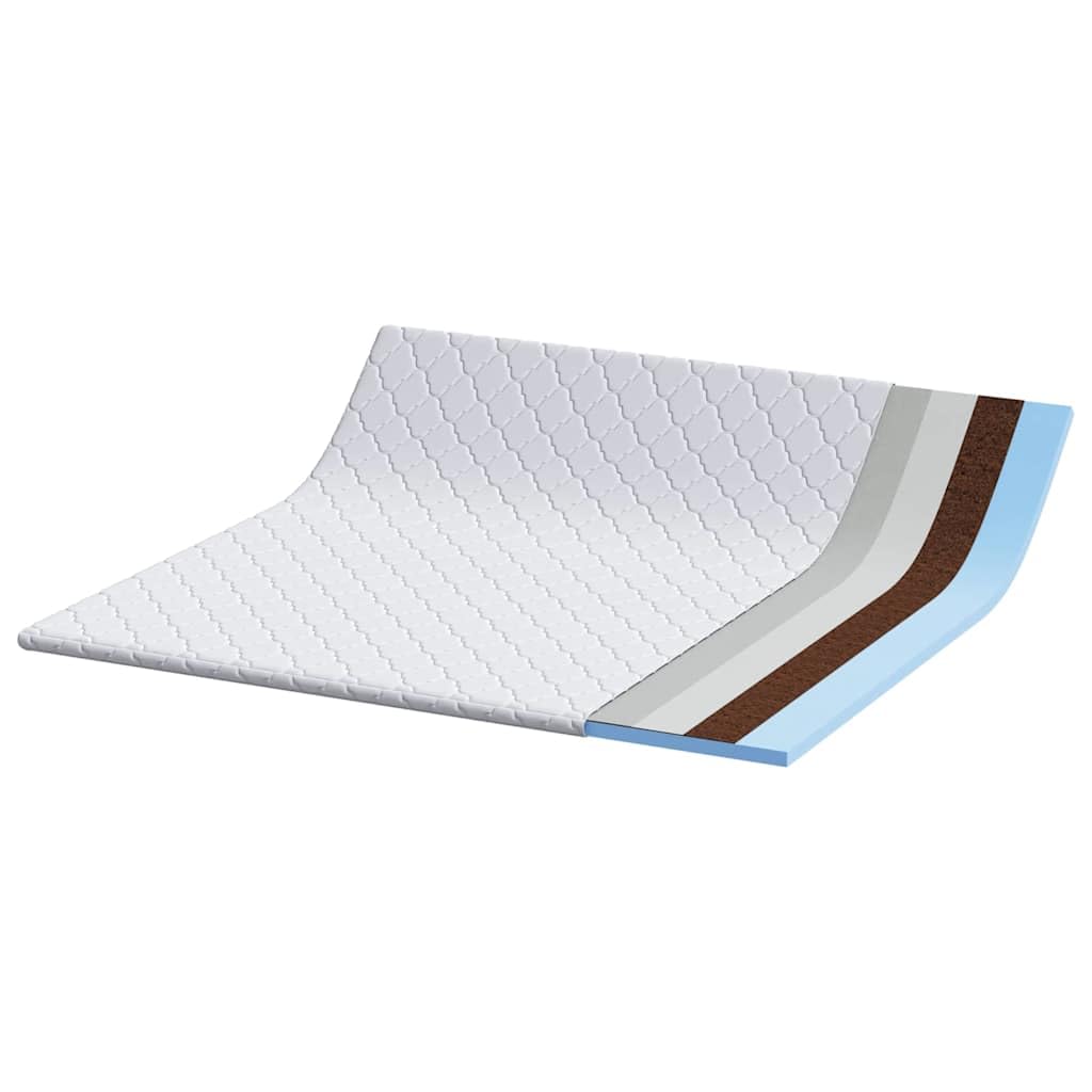 Kokosnuss Topper Weiß 180 x 200 cm Jacquard-Stoff – Hochdichte Kokosfaser Matratzenauflage mit extra Fester Unterstützung für besseren Schlaf und einfache Pflege