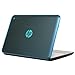 iPearl mCover Hard Shell Case for 11.6" HP Chromebook 11 G4 EE / G5 EE laptops (part no. V2W29UT / V2W30UT / 1FX81UT / 1FX82UT ) (with Co-molded rubber edges, a 180-degree hinge) (Aqua)