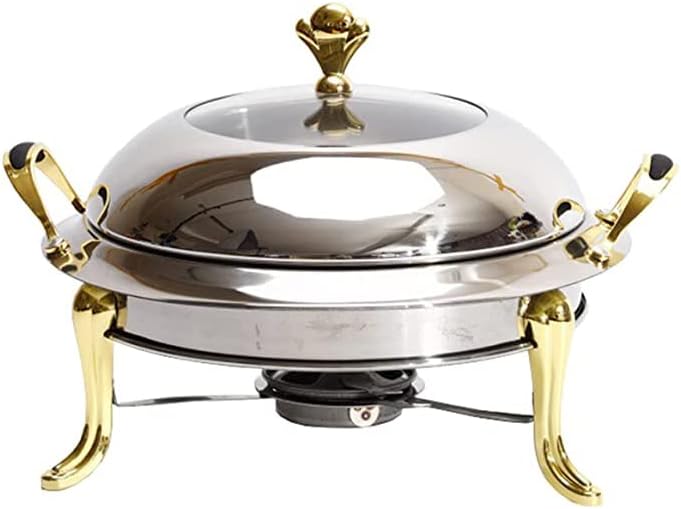 Hot Pot Buffet Plate Food Tray Warmer Tempered Glass lid hot Pot Pot Rack Steel hot Pot Set,