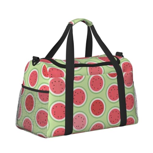 Bolsa de playa grande y plegable en color verde sandía para deporte 3