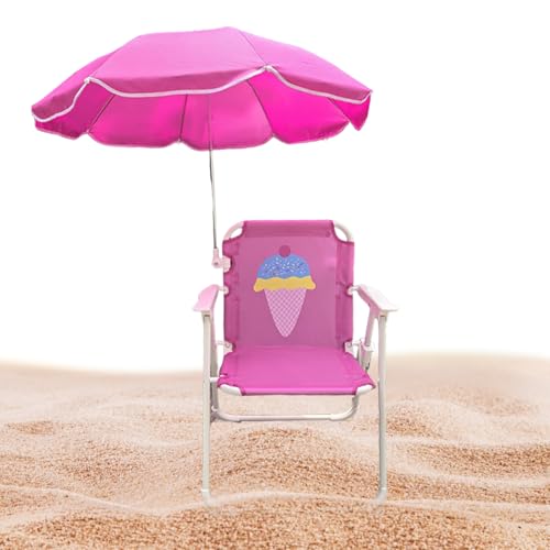 Silla de Playa Infantil genérica con sombrilla | Silla sombrilla con sombrilla integrada - Asiento de Resistente con protección Solar para Piscina, terraza y césped