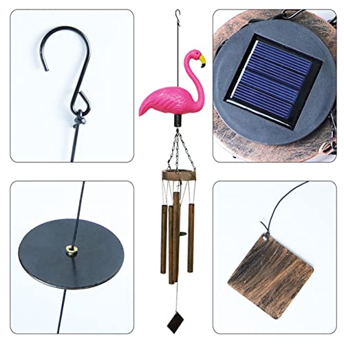 Solar Wind Chimes, Flamingo Wind Chimes ,Flamingo Decorations ,Outdoors Flamingo Wind Chime , Indoor Outdoor Decorations,Gifts For Women, Mom Gifts, Garden Gifts, Garden Decor . (Huolieniao1) #TOP3