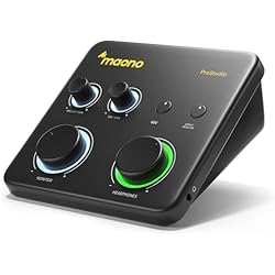 MAONO USB Audio Interface for PC: Interface with XLR Input 24-bit/192kHz Routing Software LOOPBACK ASIO Driver for Recording Music, Home-Studio, Guitar, Podcast, Streaming, DAW(PS22 Lite Black)