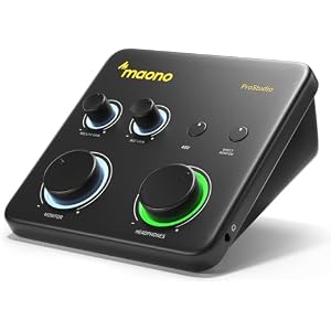 MAONO USB Audio Interface for PC: Interface with XLR Input 24-bit/192kHz Routing Software LOOPBACK ASIO Driver for Recording Music, Home-Studio, Guitar, Podcast, Streaming, DAW(PS22 Lite Bla