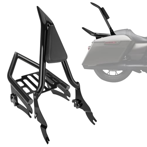 Sissy Bar Luggage Rack & Backrest for Harley Touring 2009-24