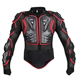 Ges POA07135 Motorrad Schutzjacke Schwarz Rot