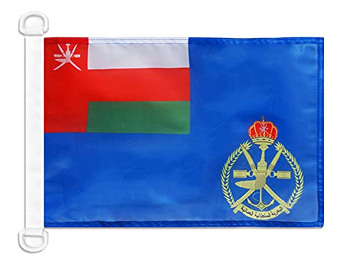 AZ FLAG - Oman Naval Ensign Nautical Flag - 18'' x 12'' - For Outdoor and Boat - Omani War Banner Knitted Polyester with Two Plastic Rings - Vivid Colors - 12x18 in - 45x30 Cm — image 1