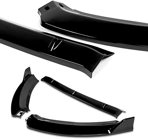 3PCS Front Bumper Lip Kit fit for compatible with 2014-2019 Ford Fiesta, STP-Style Splitter Trim Protection Spoiler, Air-Dam-Chin-Diffuser (Painted Black)