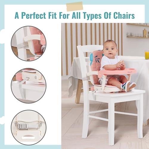 Dream On Me Munch N Go Booster Seat for Babies 6–36 Months, 3-in-1 Feeding, Floor & Table Seat, Adjustable 4 Heights, Lightweight Portable Design, 3-Point Safety Harness, Easy to Fold & Carry- Pink - image 5