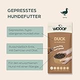 WOOOF Ente Trockenfutter für Hunde 18 kg natürlich proteinreich hypoallergen komplette Ernährung für alle Rassen Erwachsene Hunde gesunde Haut glänzendes Fell schonende Verdauung reich an Omega