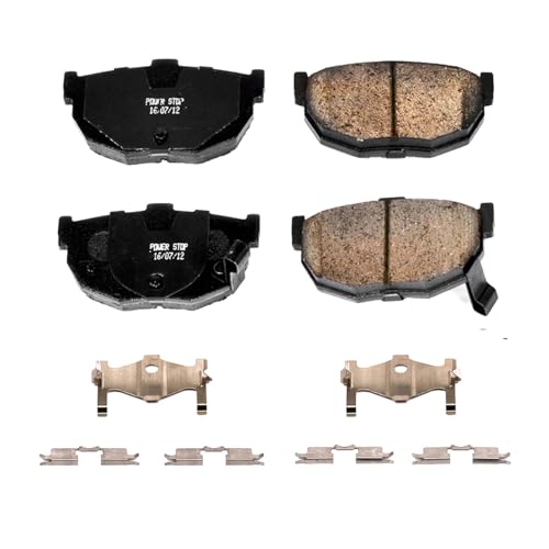 Image of PowerStop Rear Brake Pads for Hyundai Elantra 1994-06 |Tiburon 1997-01 |Tiburon 2003-08 |Kia Spectra 2005-09 |Spectra5 2005-09 - Z17 Ceramic Brake Pads with Installation Hardware, 17-323