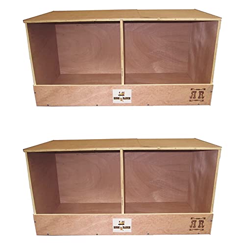 Rugged Ranch 2-Pack Duplex 24"x12"x12" Dual-Compartment Hen Nest Cubbies for 4 to 8 Hens - Wooden Chicken Coop Accessories for Interior Use, Furniture-Grade Wood, Easy Assembly