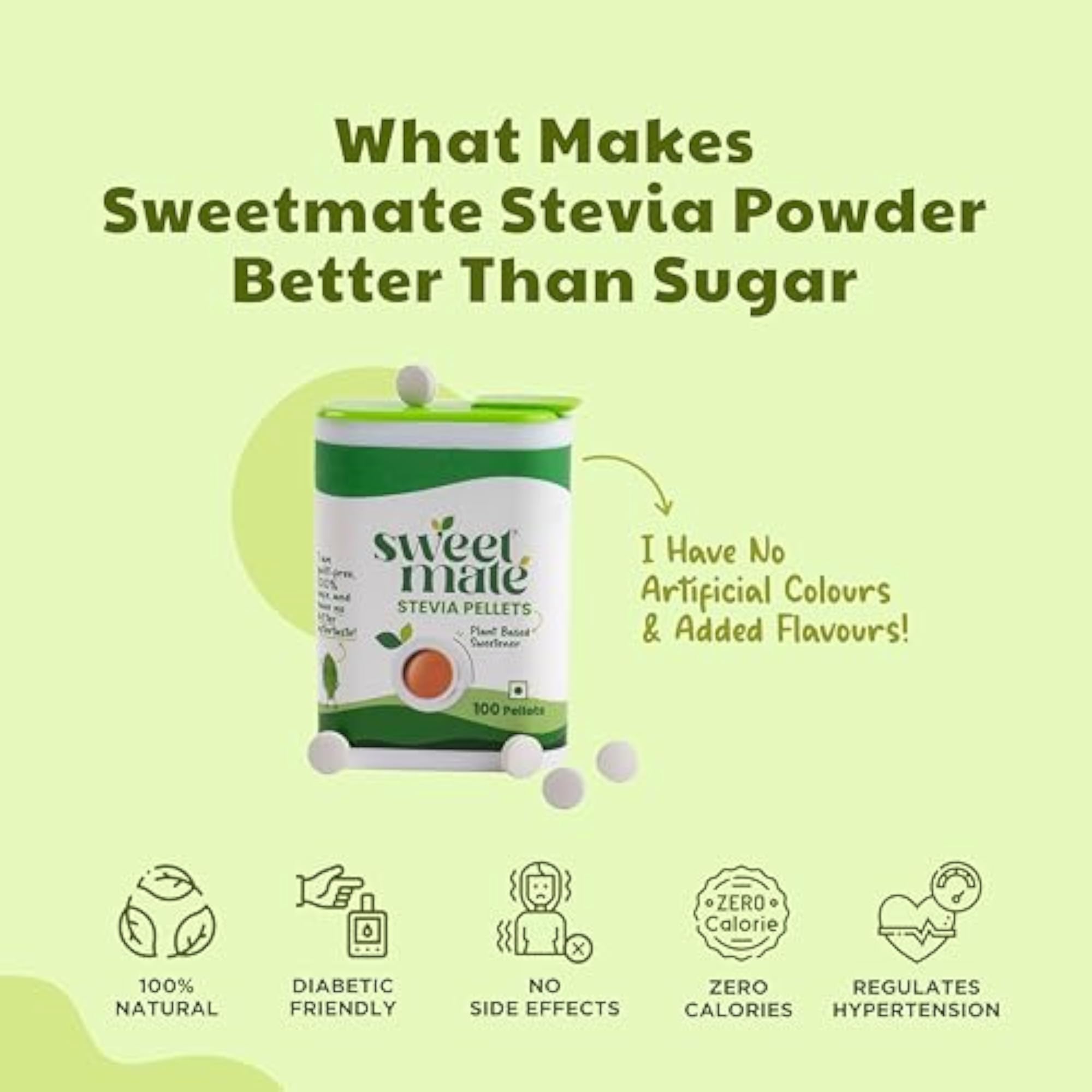 Stevia Tablets, Natural Sweetener (100 Tabs)