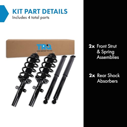 Image of TRQ Front and Rear Complete Strut Assembly & Shock Absorber Kit Complete Strut & Coil Spring Assembly Compatible with 2015-2020 Ford Transit-150 Transit-250 Transit-350